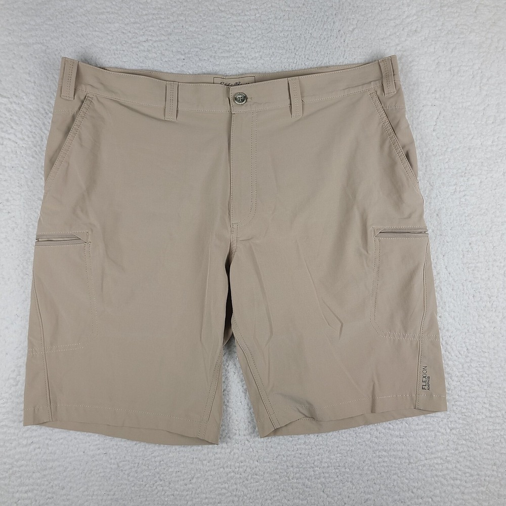 Eddie Bauer Shorts Mens 38 Tan Brown‎ 9" Inseam Flexion Amphib Performance Chino